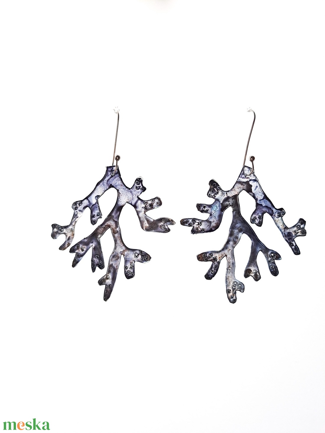 Korallág fülbevaló - fenntartható ékszer - ékszer - fülbevaló - lógó fülbevaló - Meska.hu