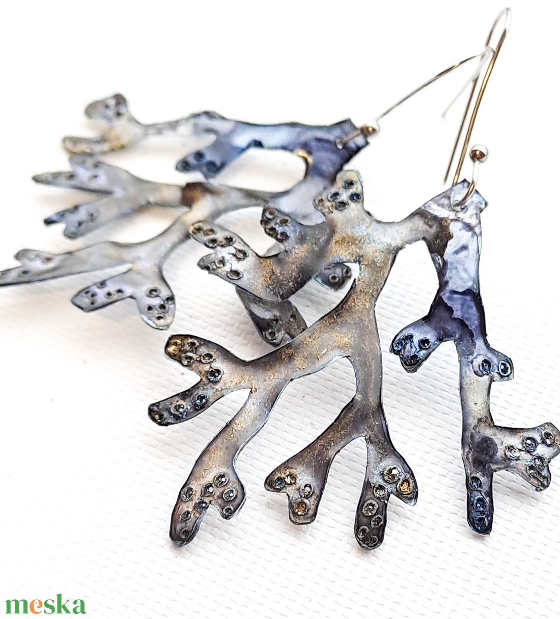 Korallág fülbevaló - fenntartható ékszer - ékszer - fülbevaló - lógó fülbevaló - Meska.hu