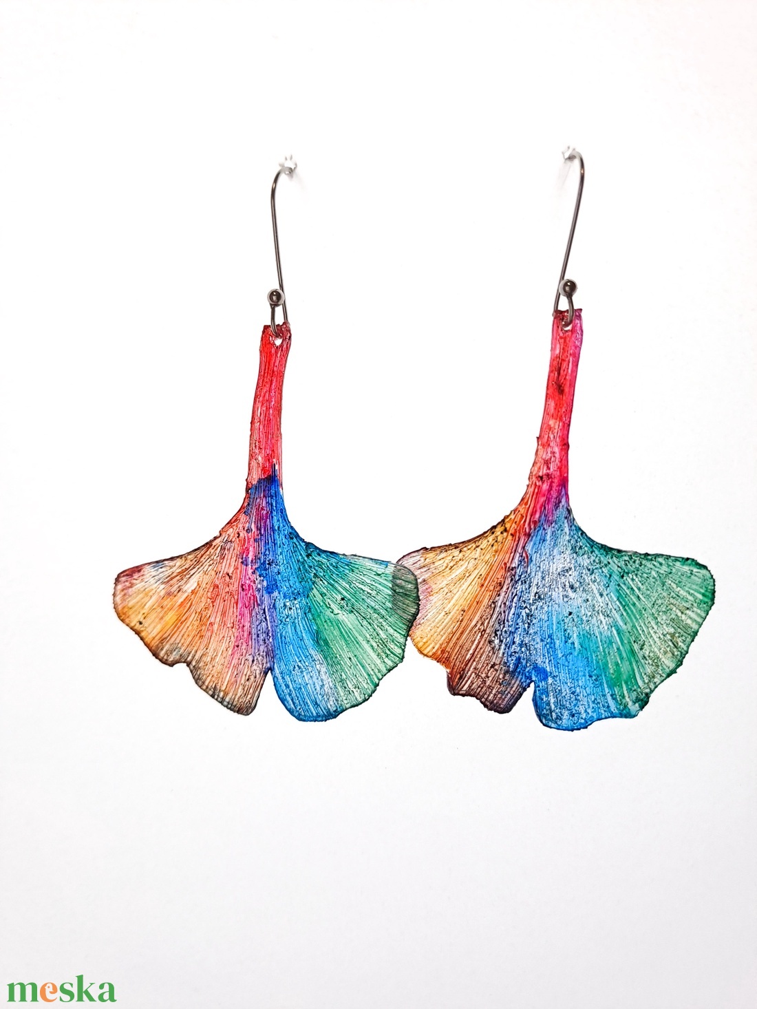 Ginkgo fülbevaló - fenntartható ékszer - ékszer - fülbevaló - lógó fülbevaló - Meska.hu