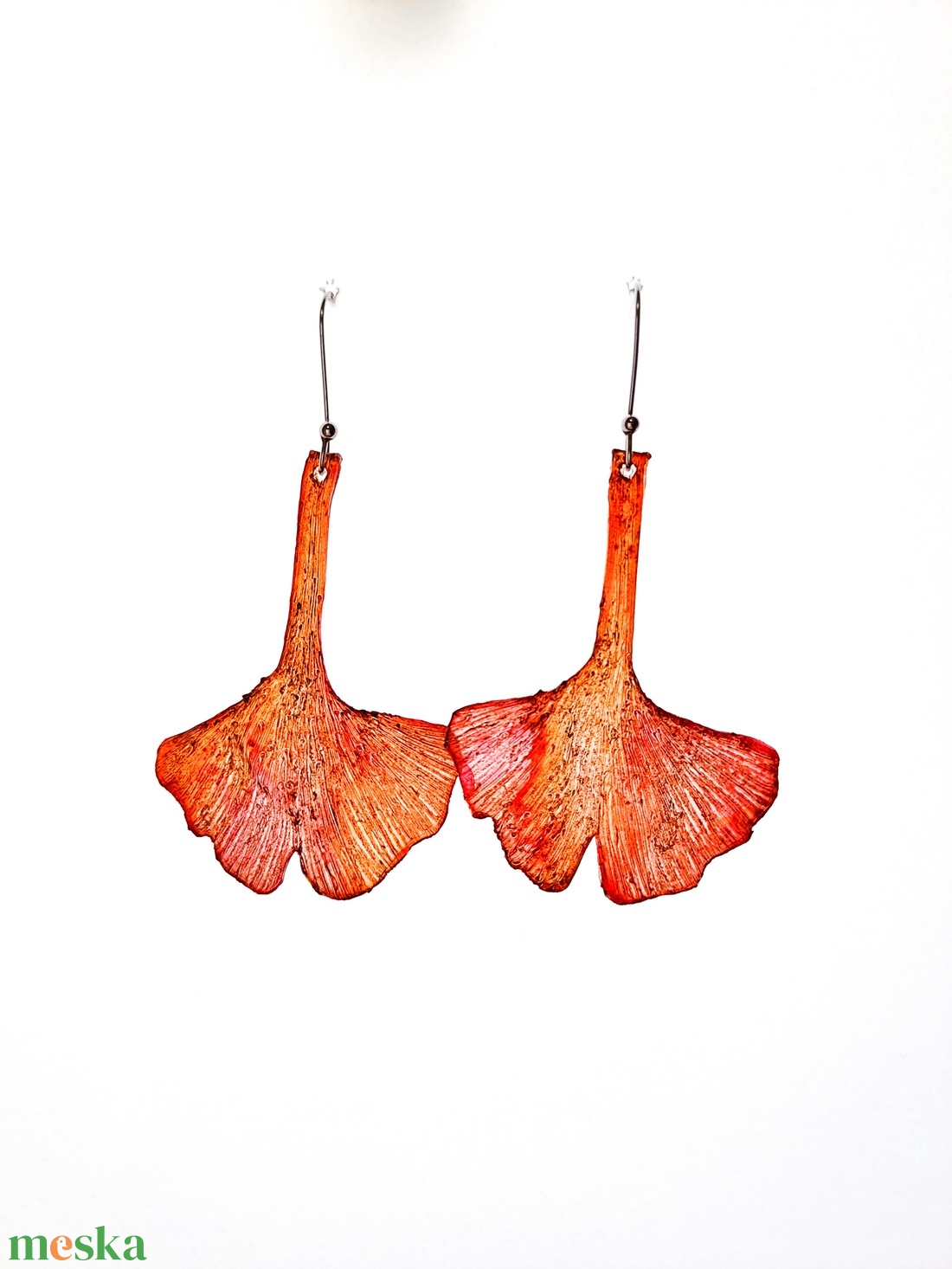 Ginkgo fülbevaló - fenntartható ékszer - ékszer - fülbevaló - lógó fülbevaló - Meska.hu