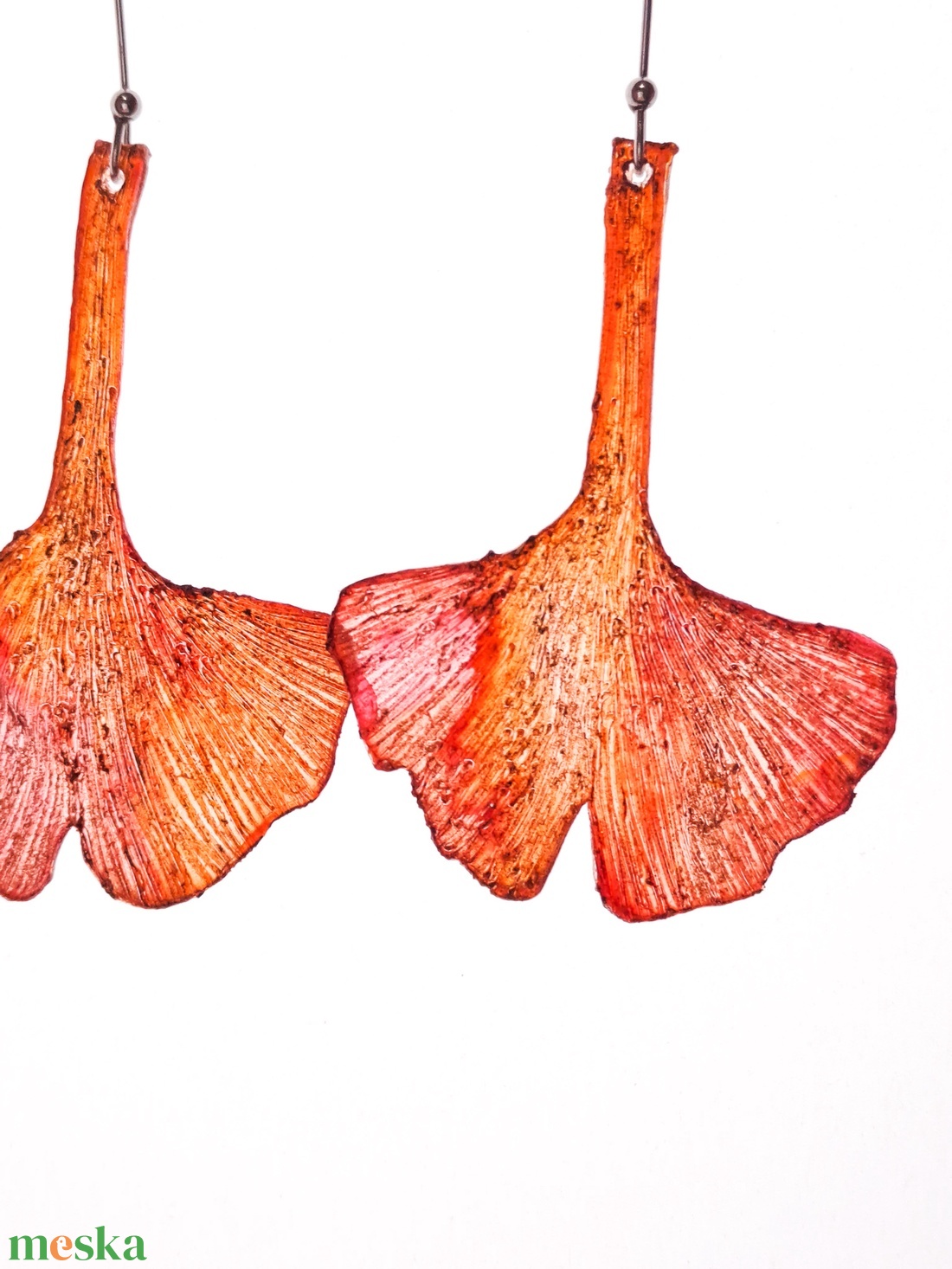 Ginkgo fülbevaló - fenntartható ékszer - ékszer - fülbevaló - lógó fülbevaló - Meska.hu