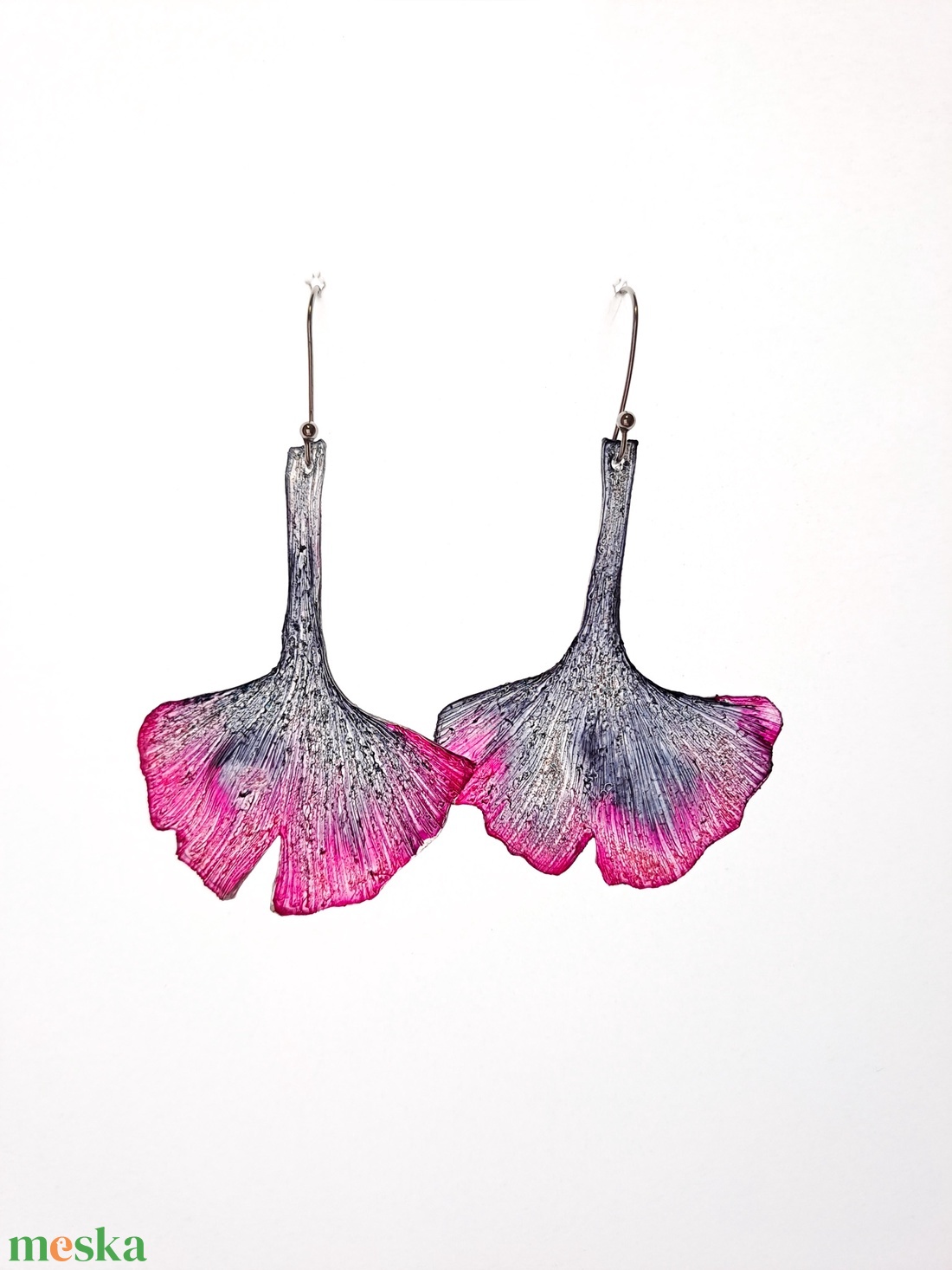Ginkgo fülbevaló - fenntartható ékszer - ékszer - fülbevaló - lógó fülbevaló - Meska.hu