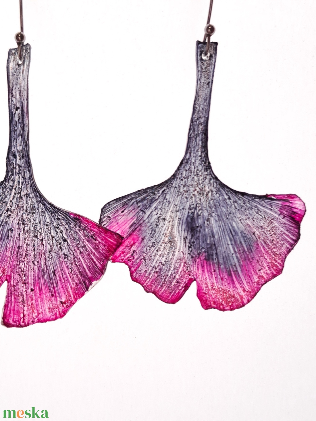 Ginkgo fülbevaló - fenntartható ékszer - ékszer - fülbevaló - lógó fülbevaló - Meska.hu