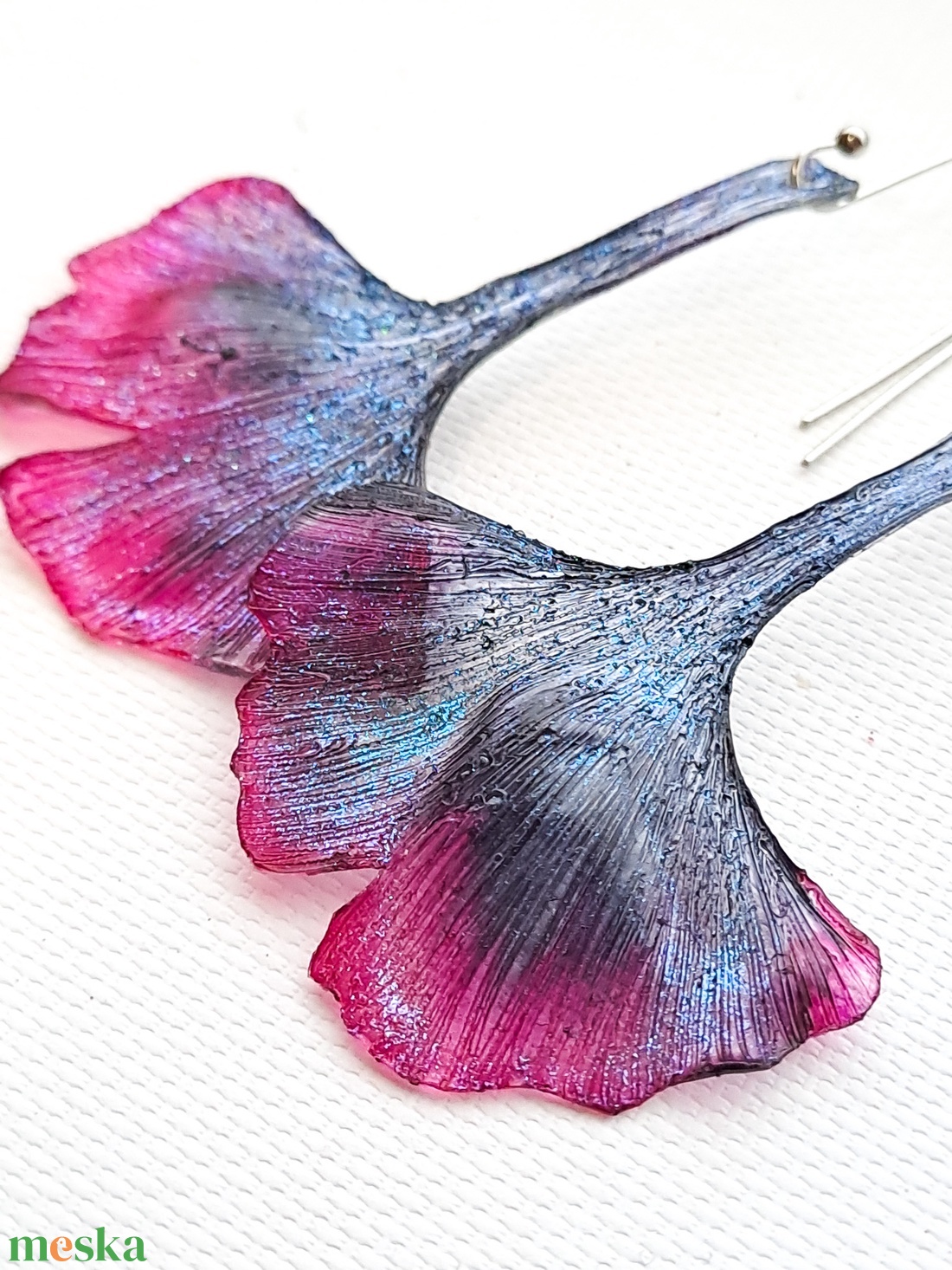 Ginkgo fülbevaló - fenntartható ékszer - ékszer - fülbevaló - lógó fülbevaló - Meska.hu