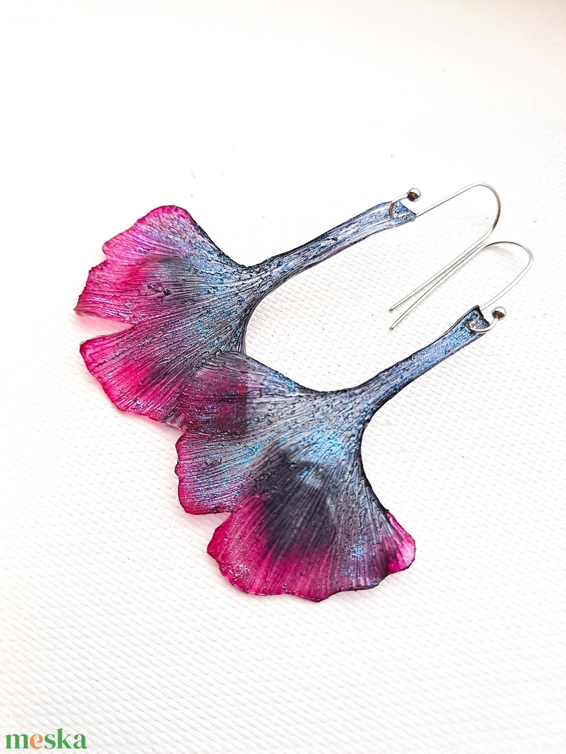 Ginkgo fülbevaló - fenntartható ékszer - ékszer - fülbevaló - lógó fülbevaló - Meska.hu