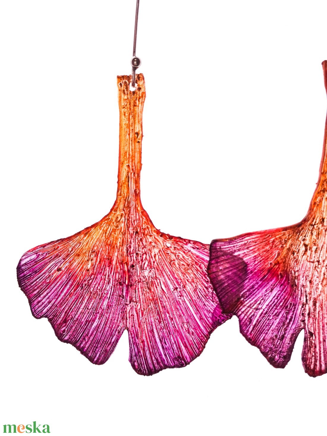 Ginkgo fülbevaló - fenntartható ékszer - ékszer - fülbevaló - lógó fülbevaló - Meska.hu