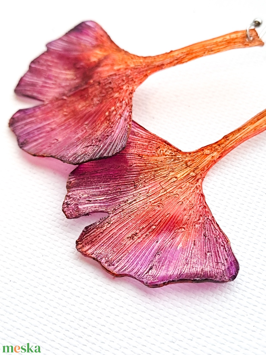 Ginkgo fülbevaló - fenntartható ékszer - ékszer - fülbevaló - lógó fülbevaló - Meska.hu