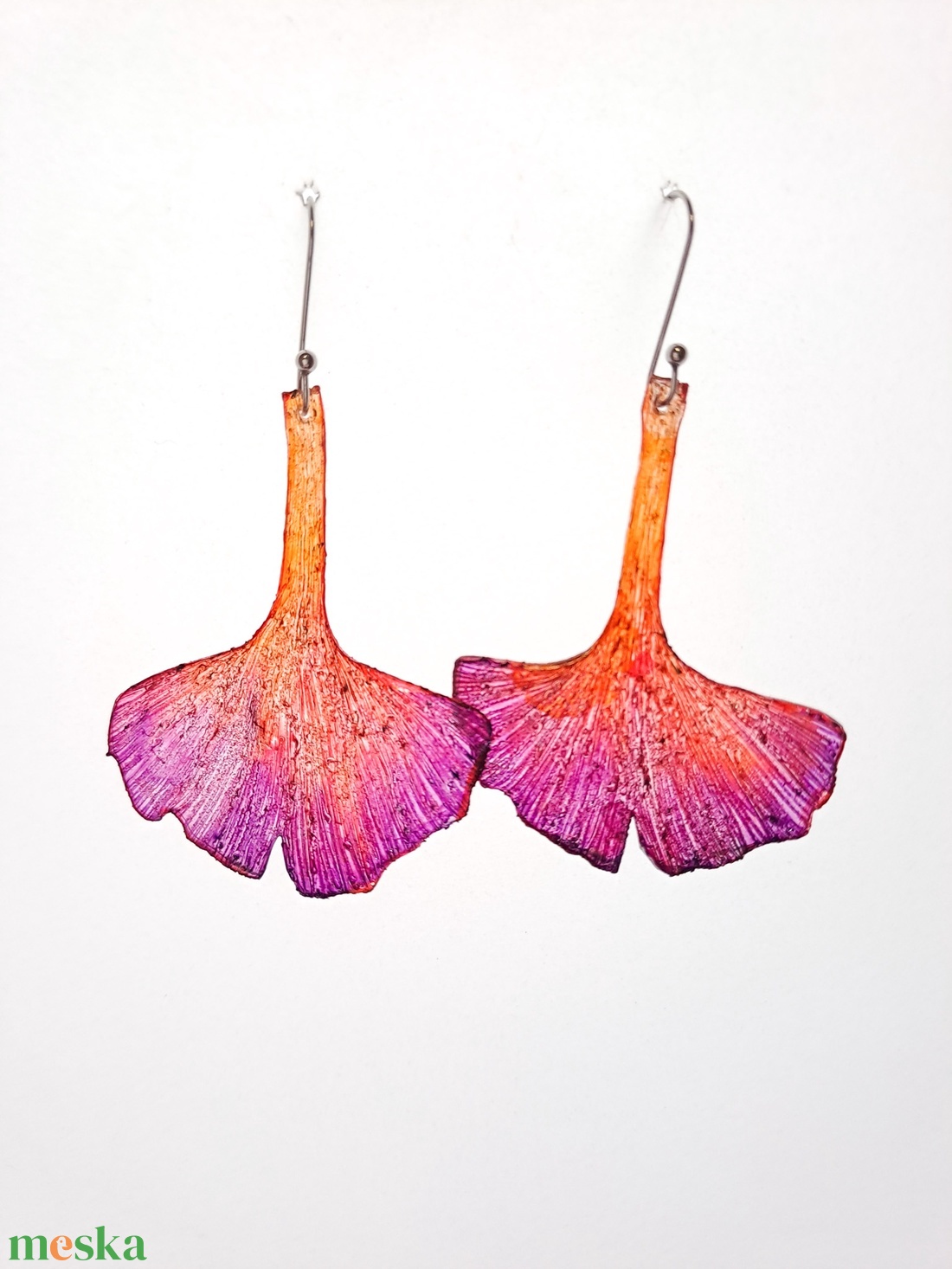 Ginkgo fülbevaló - fenntartható ékszer - ékszer - fülbevaló - lógó fülbevaló - Meska.hu