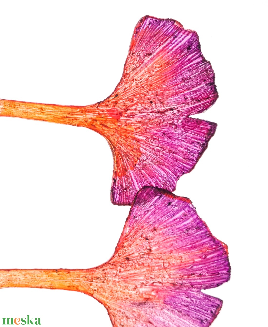 Ginkgo fülbevaló - fenntartható ékszer - ékszer - fülbevaló - lógó fülbevaló - Meska.hu