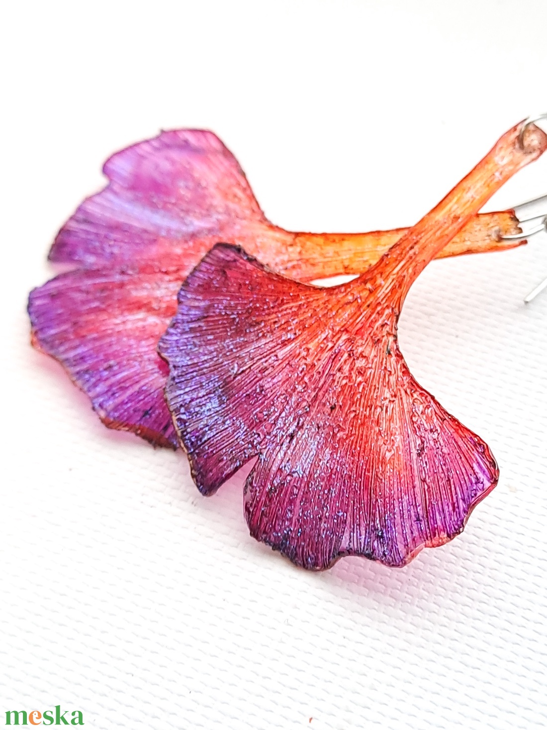 Ginkgo fülbevaló - fenntartható ékszer - ékszer - fülbevaló - lógó fülbevaló - Meska.hu