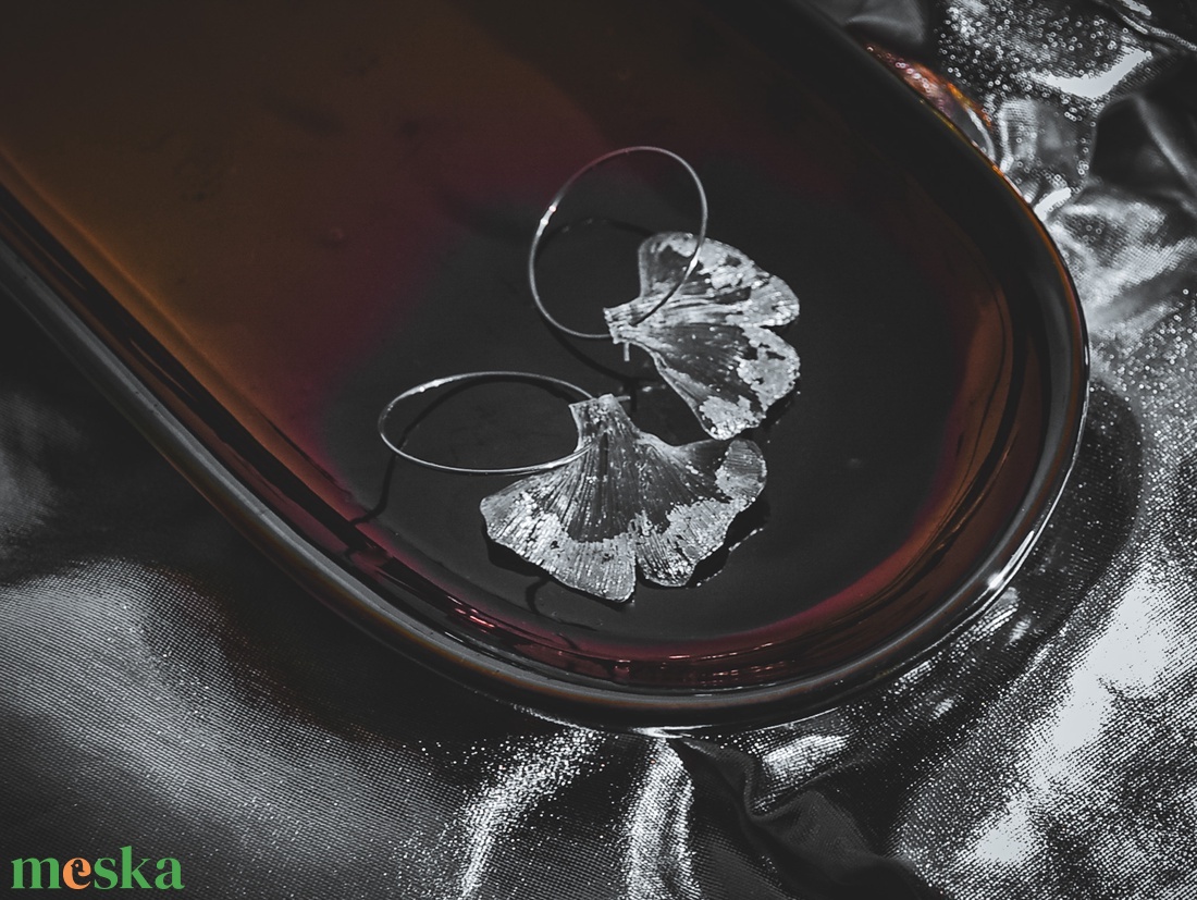 Ginkgo fülbevaló - fenntartható ékszer - ékszer - fülbevaló - lógó fülbevaló - Meska.hu