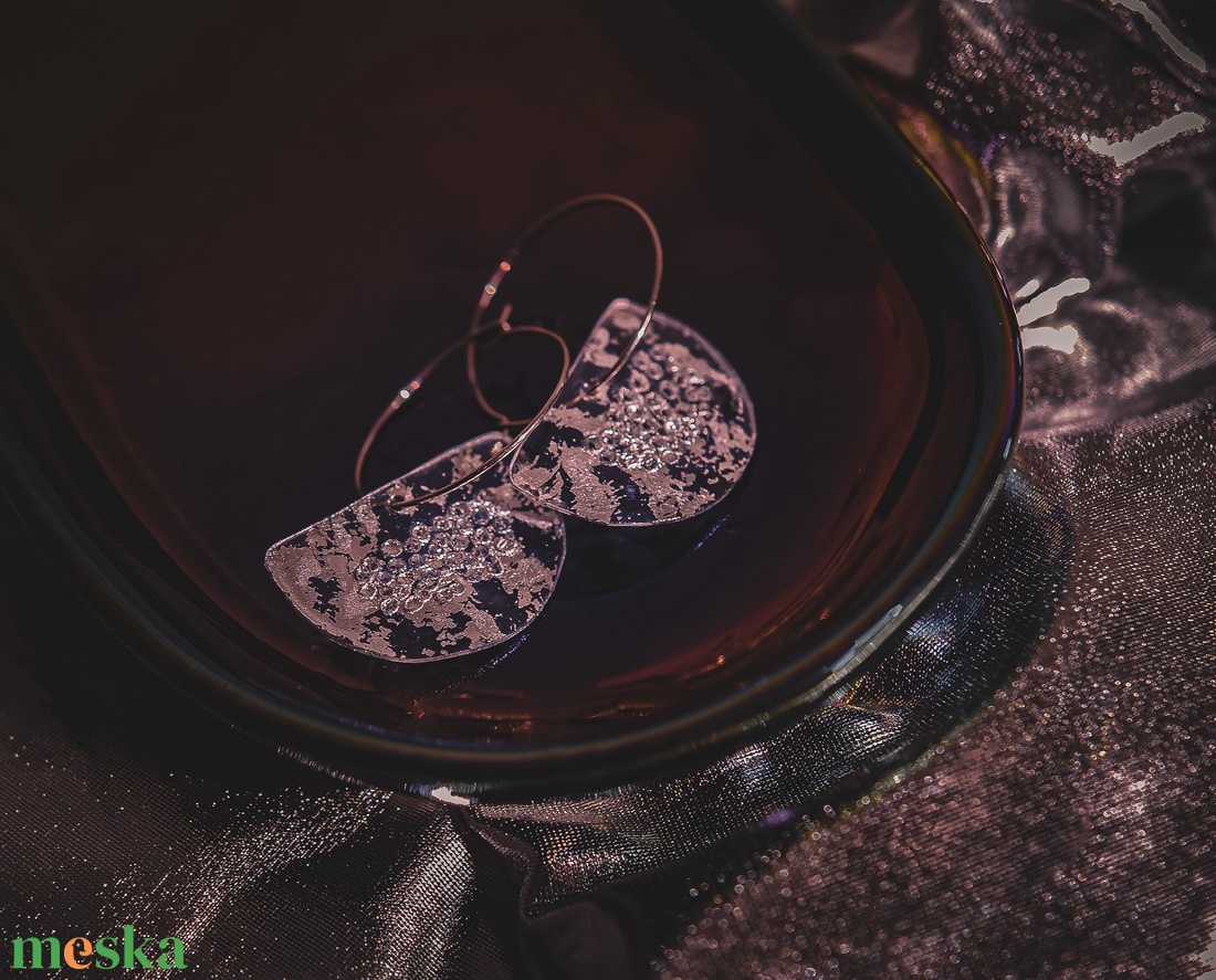 Félkör fülbevaló - fenntartható ékszer - ékszer - fülbevaló - lógó fülbevaló - Meska.hu