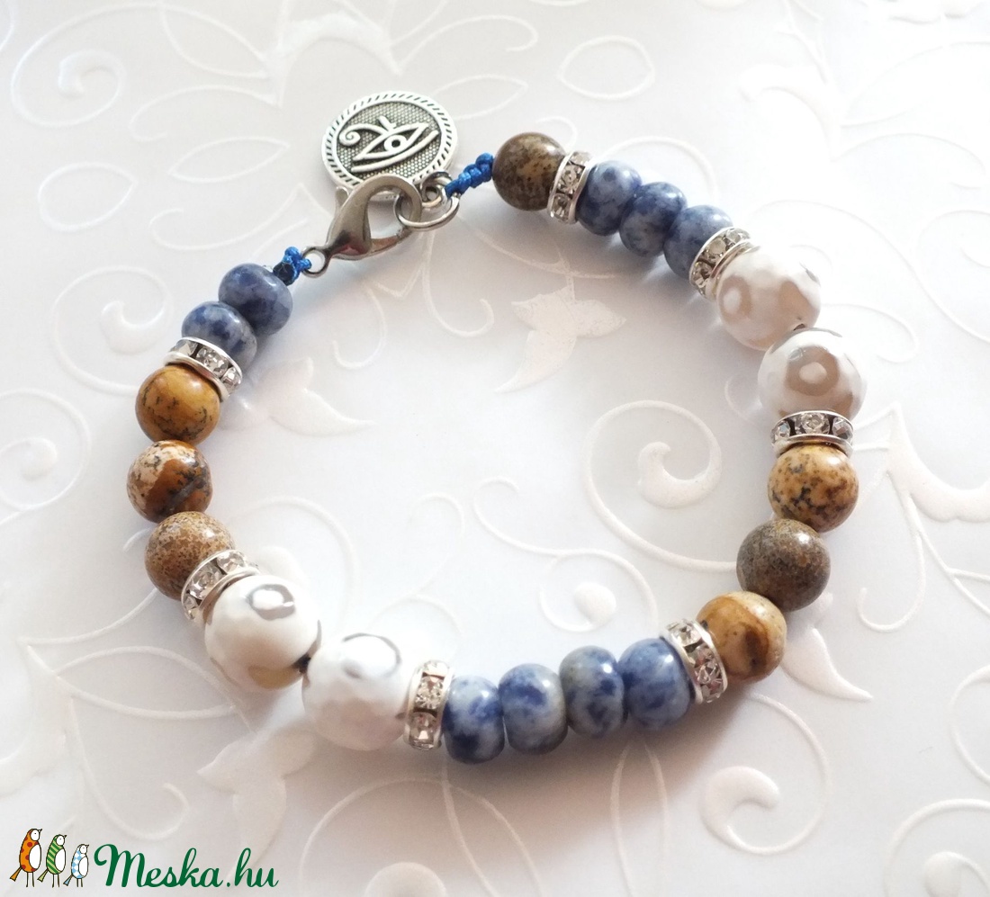 Hórusz szeme... ásványgyöngy karkötő -  - Meska.hu