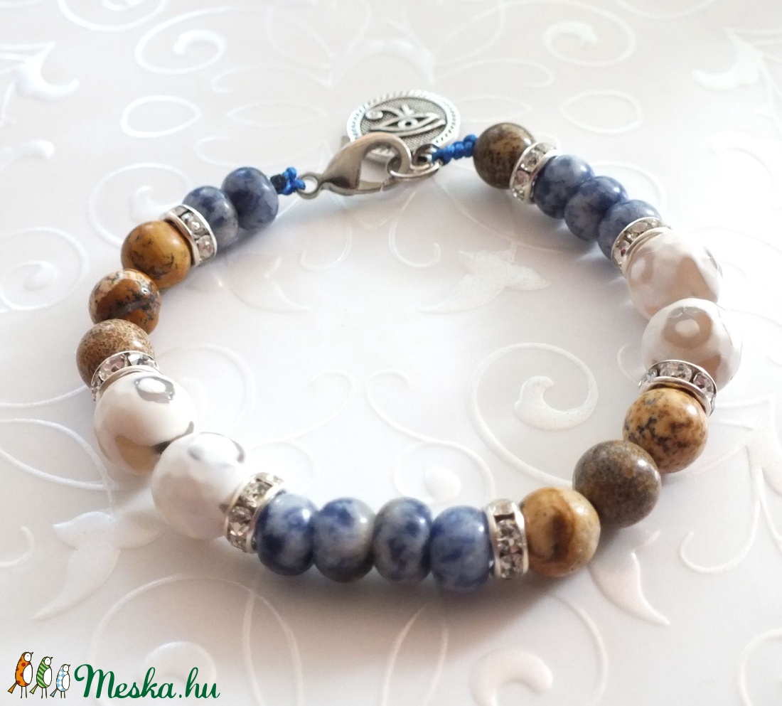 Hórusz szeme... ásványgyöngy karkötő -  - Meska.hu