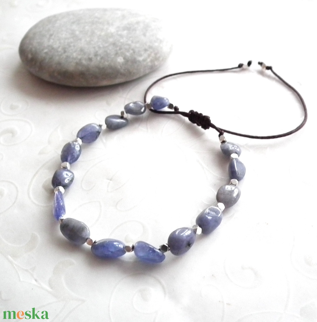 Tanzanit karkötő - ékszer - karkötő - gyöngyös karkötő - Meska.hu