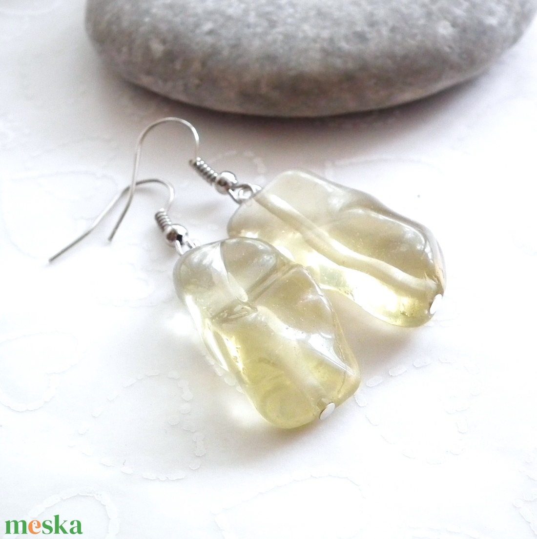 Gumicukor... citromkvarc fülbevaló - ékszer - fülbevaló - lógó fülbevaló - Meska.hu