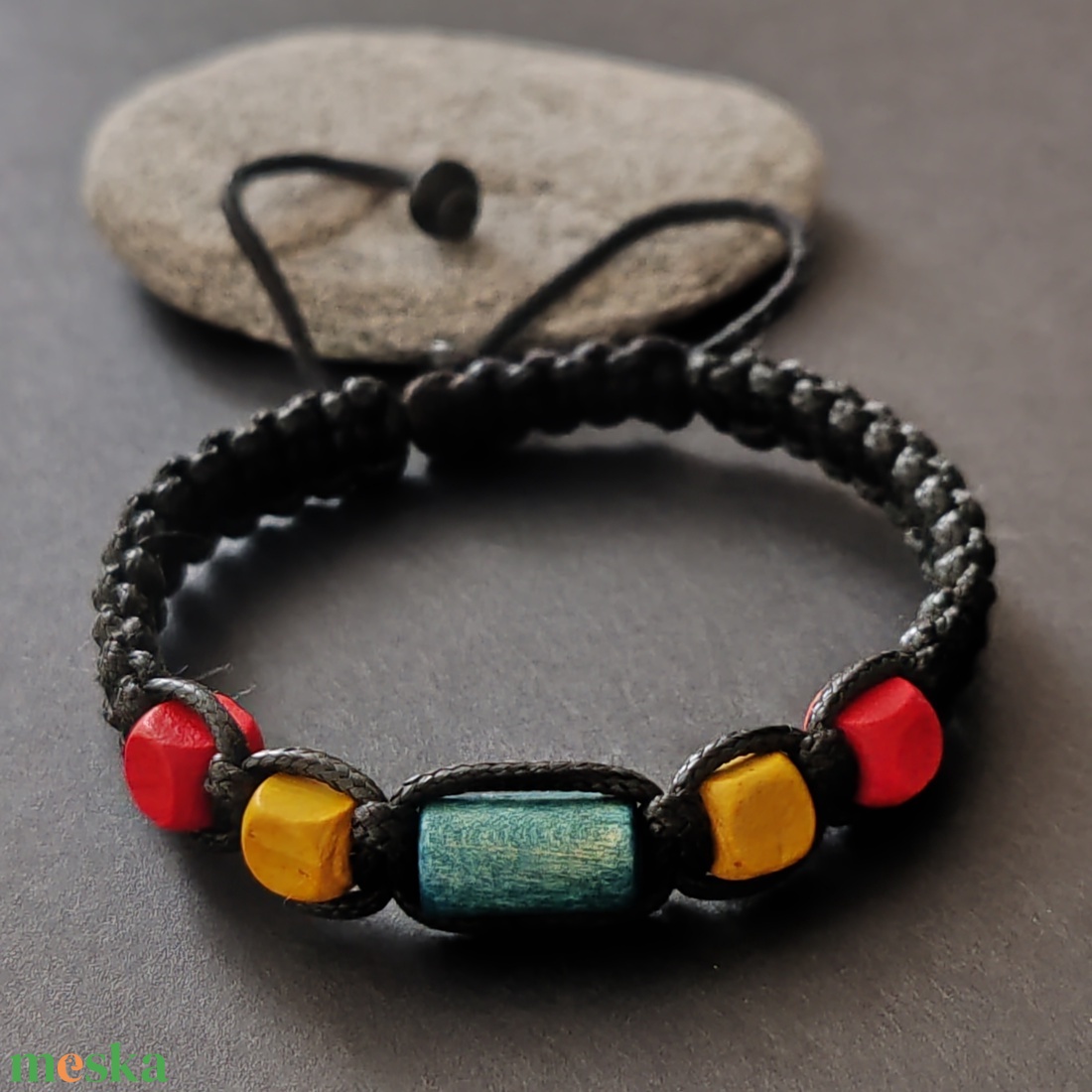 Jamaica... csomózott férfi fa karkötő - ékszer - karkötő - fonott karkötő - Meska.hu