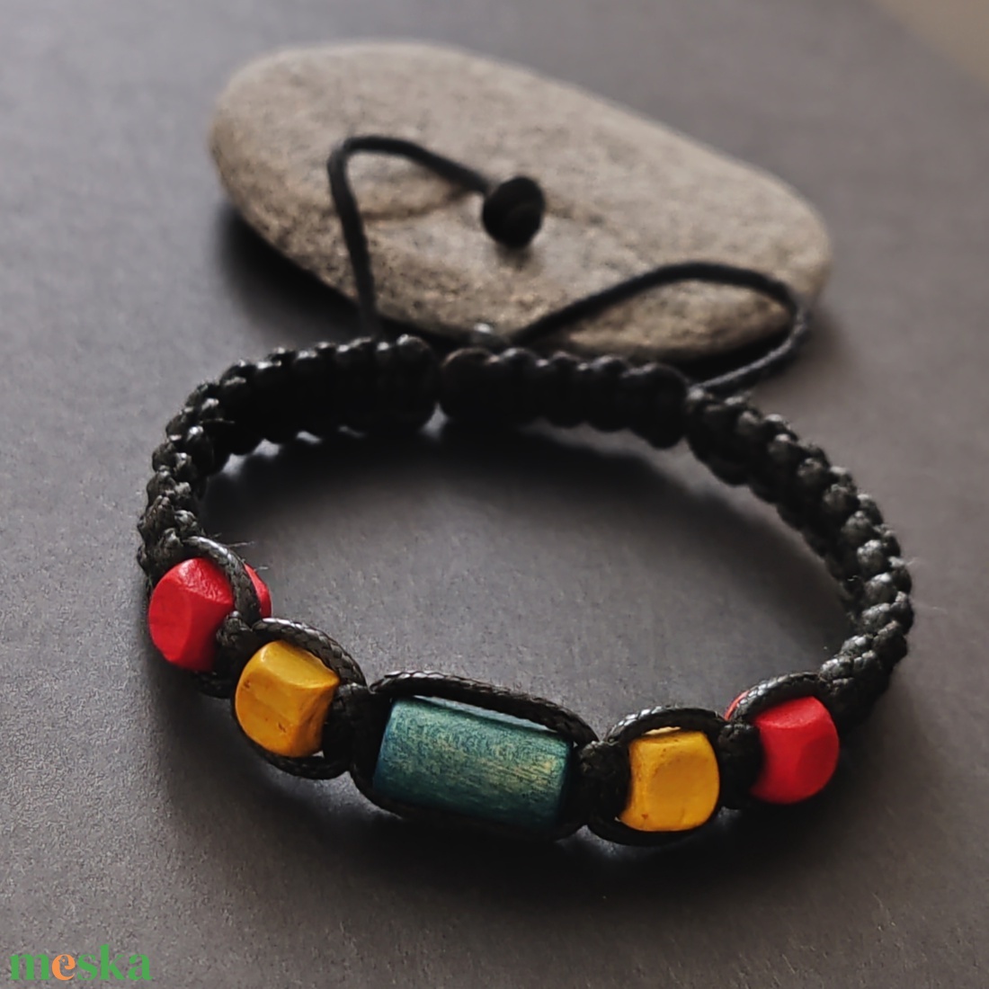 Jamaica... csomózott férfi fa karkötő - ékszer - karkötő - fonott karkötő - Meska.hu