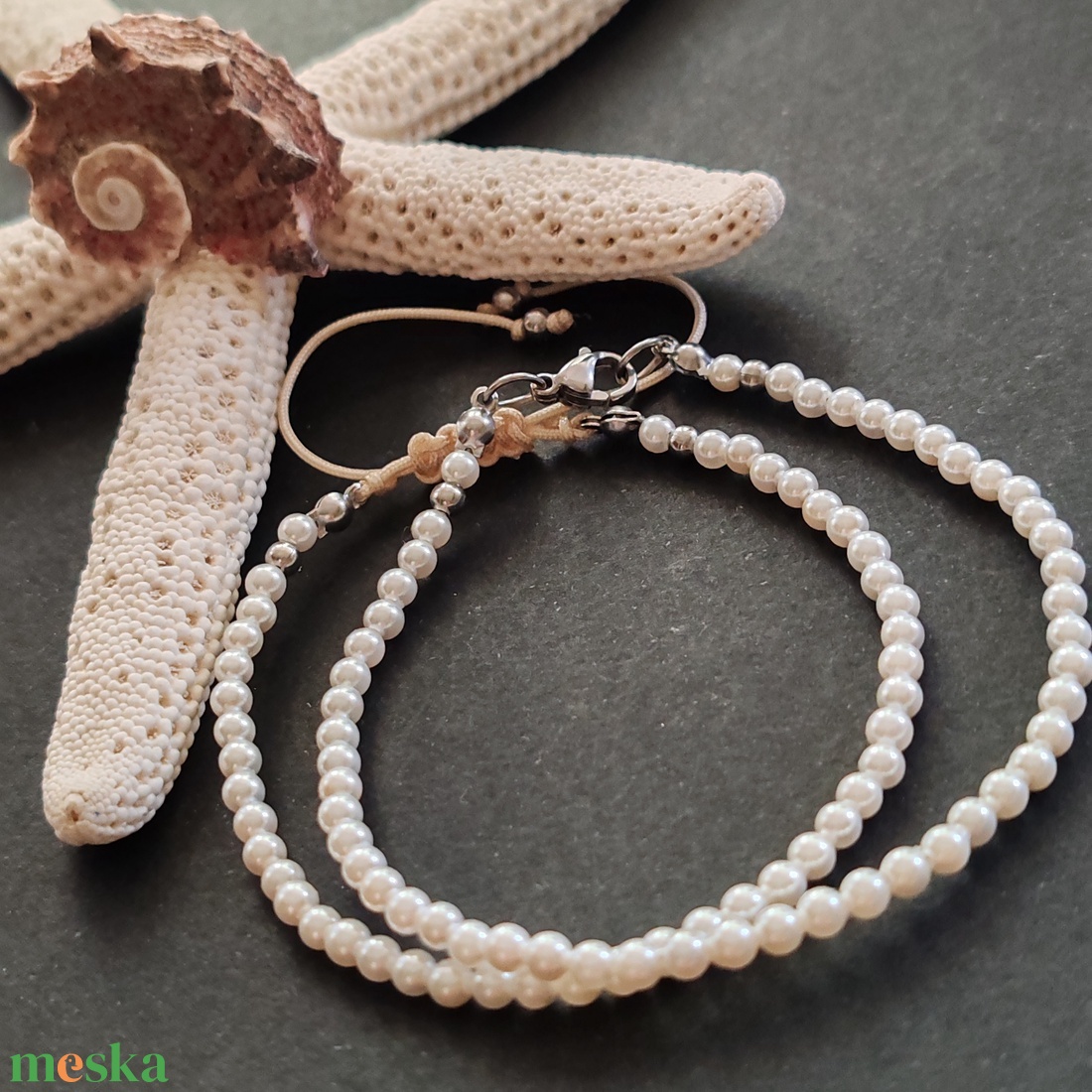Shell pearl karkötő - ékszer - karkötő - gyöngyös karkötő - Meska.hu Shell pearl karkötő - ékszer - karkötő - gyöngyös karkötő - Meska.hu
