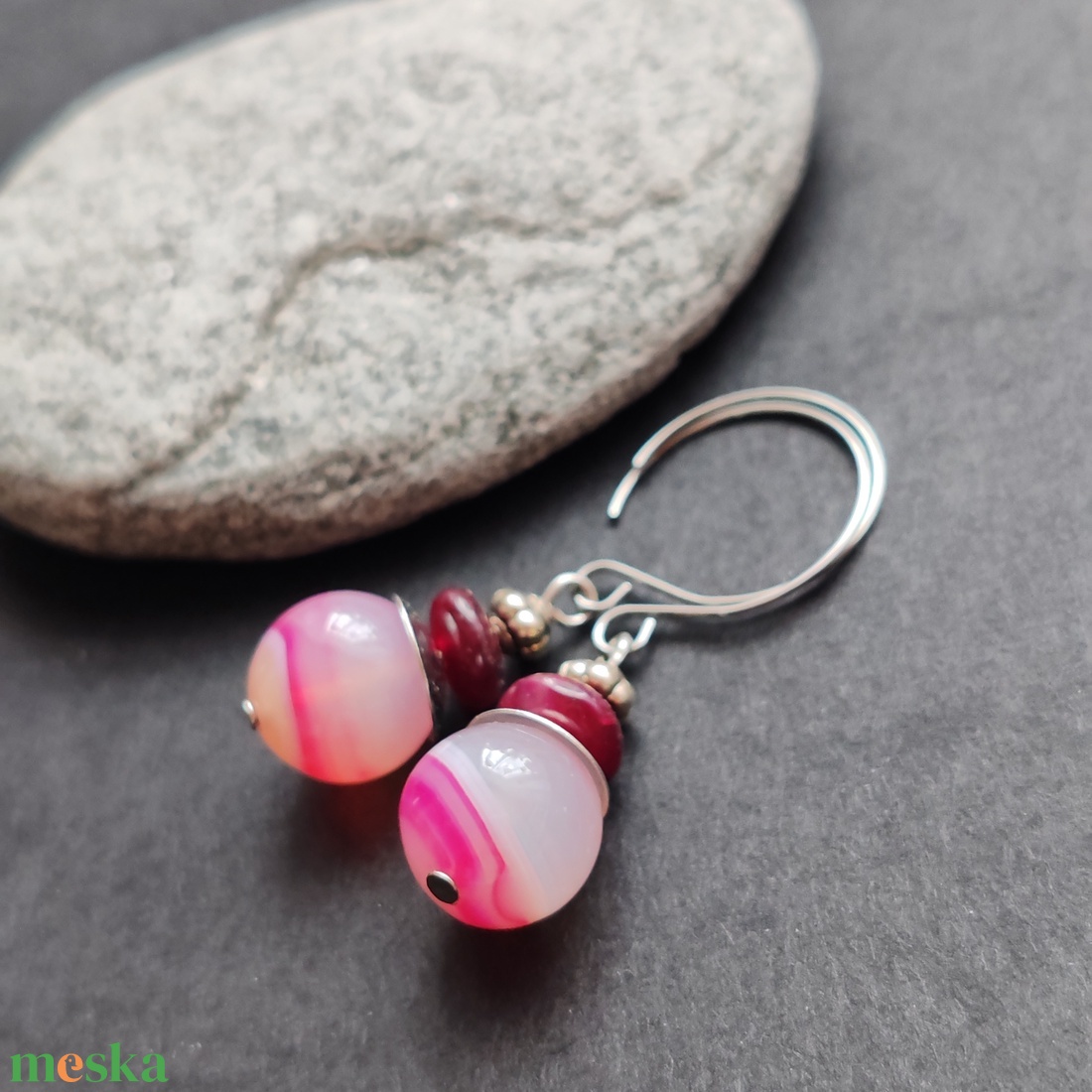 Pink lufi fülbevaló  - ékszer - fülbevaló - lógó fülbevaló - Meska.hu