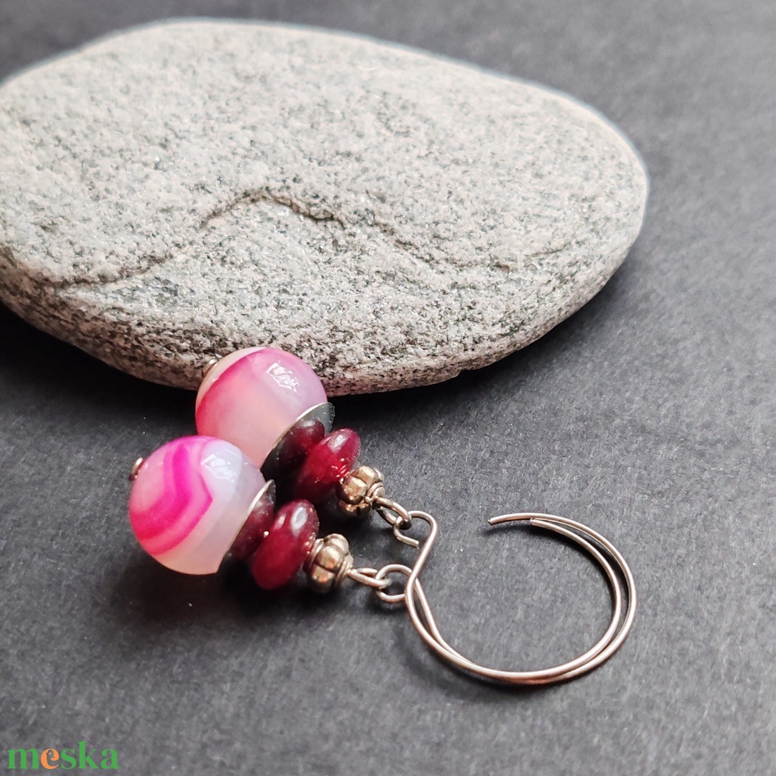 Pink lufi fülbevaló  - ékszer - fülbevaló - lógó fülbevaló - Meska.hu