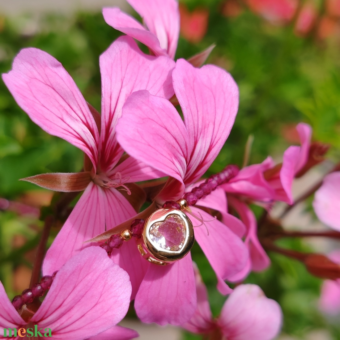 Minidesign... pink cirkónia nemesacél nyaklánc - ékszer - nyaklánc - medálos nyaklánc - Meska.hu