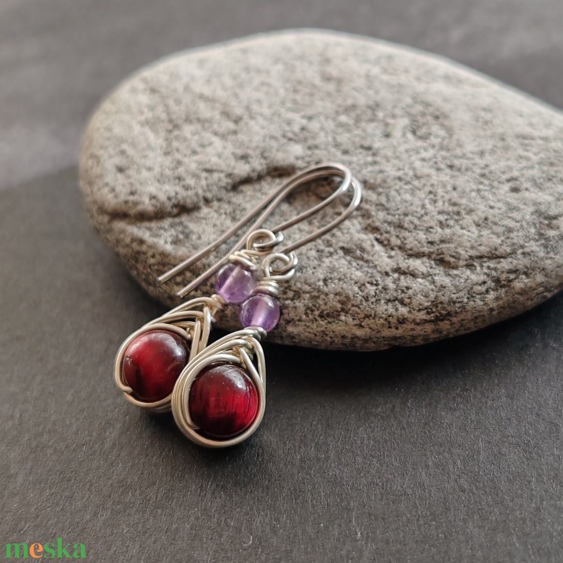 Tigrisszem - ametiszt fülbevaló - ékszer - fülbevaló - lógó fülbevaló - Meska.hu Tigrisszem - ametiszt fülbevaló - ékszer - fülbevaló - lógó fülbevaló - Meska.hu