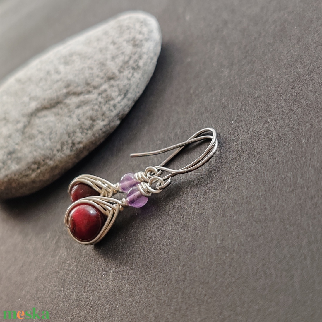 Tigrisszem - ametiszt fülbevaló - ékszer - fülbevaló - lógó fülbevaló - Meska.hu Tigrisszem - ametiszt fülbevaló - ékszer - fülbevaló - lógó fülbevaló - Meska.hu