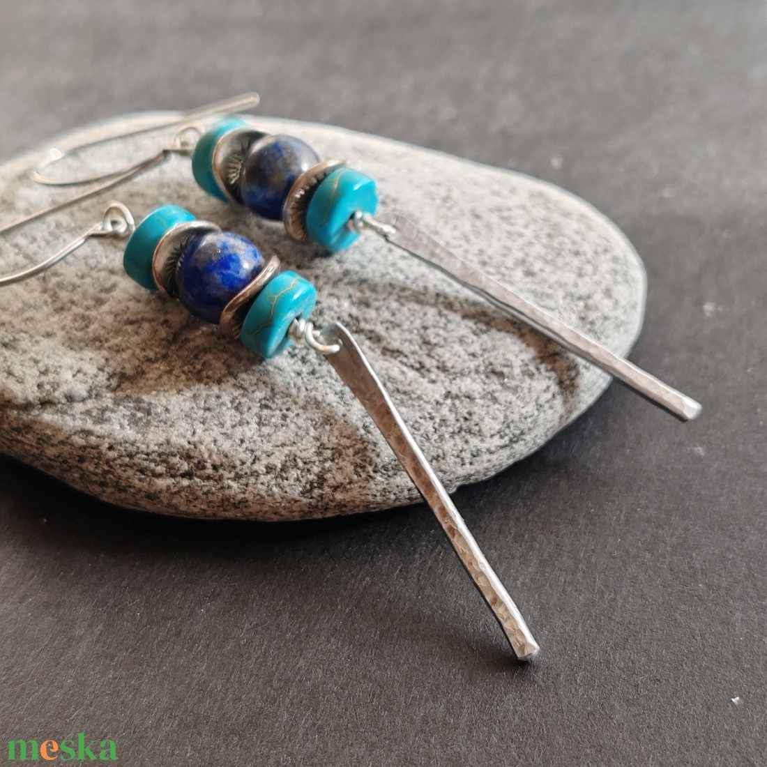 Lápisz lazuli - türkinit hosszú fülbevaló - ékszer - fülbevaló - lógó fülbevaló - Meska.hu Lápisz lazuli - türkinit hosszú fülbevaló - ékszer - fülbevaló - lógó fülbevaló - Meska.hu