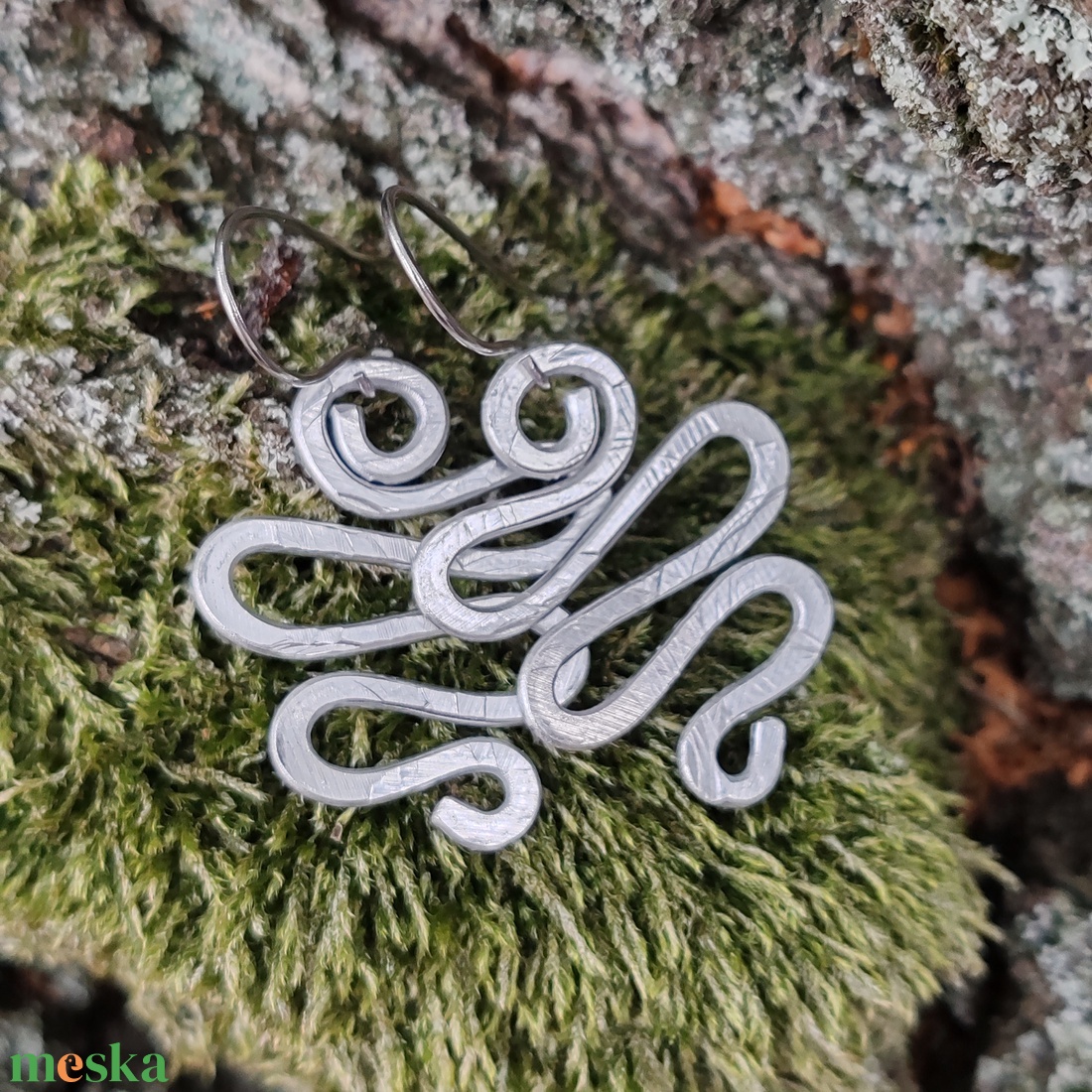 Tekervény ... alumínium fülbevaló  - ékszer - fülbevaló - lógó fülbevaló - Meska.hu