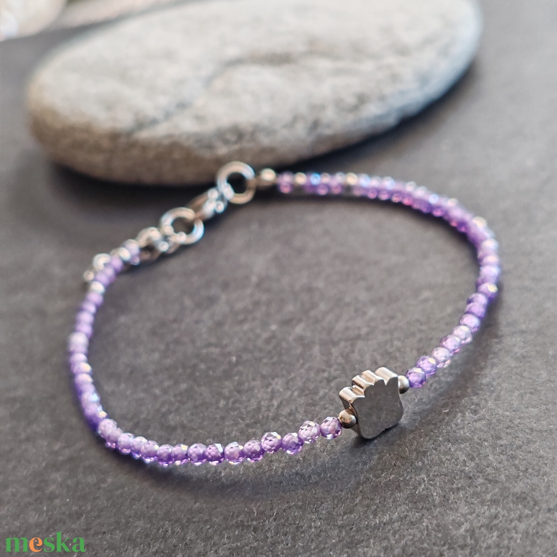 Minidesign... tulipán cirkónia karkötő  - ékszer - karkötő - gyöngyös karkötő - Meska.hu