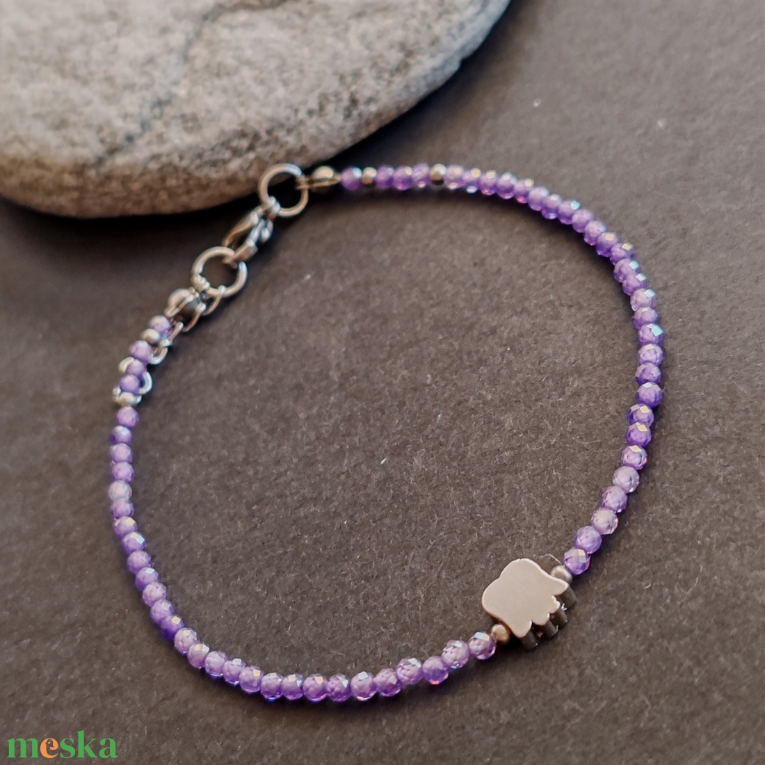 Minidesign... tulipán cirkónia karkötő  - ékszer - karkötő - gyöngyös karkötő - Meska.hu