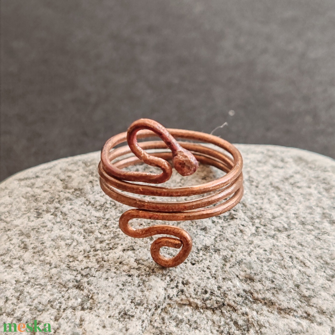 Vörösréz gyűrű  - ékszer - gyűrű - fonódó gyűrű - Meska.hu