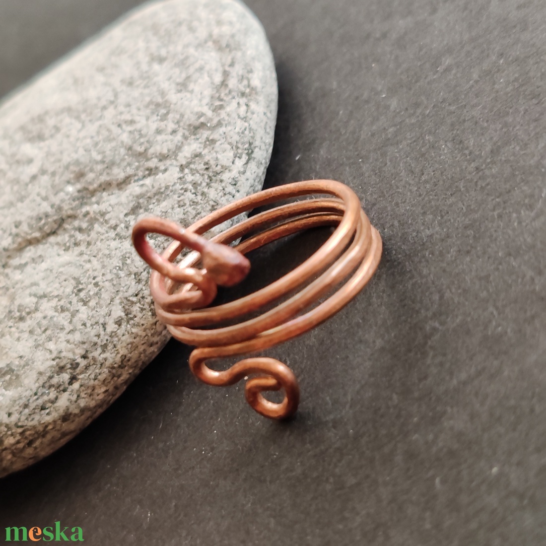 Vörösréz gyűrű  - ékszer - gyűrű - fonódó gyűrű - Meska.hu