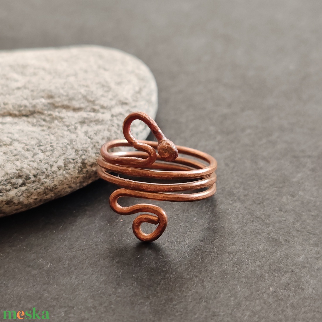 Vörösréz gyűrű  - ékszer - gyűrű - fonódó gyűrű - Meska.hu