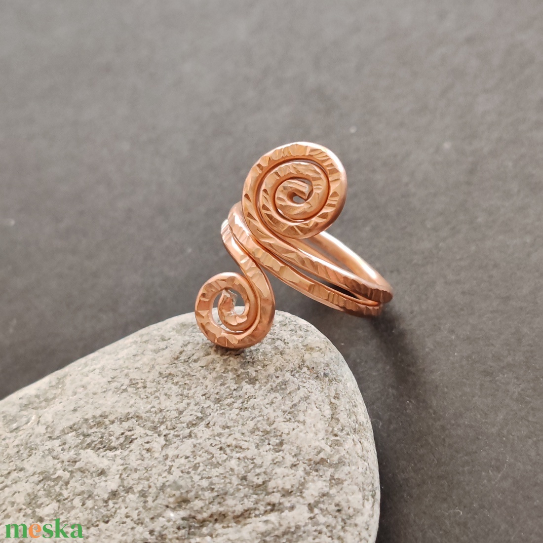 Dupla csiga... rosegold alumínium gyűrű  - ékszer - gyűrű - fonódó gyűrű - Meska.hu