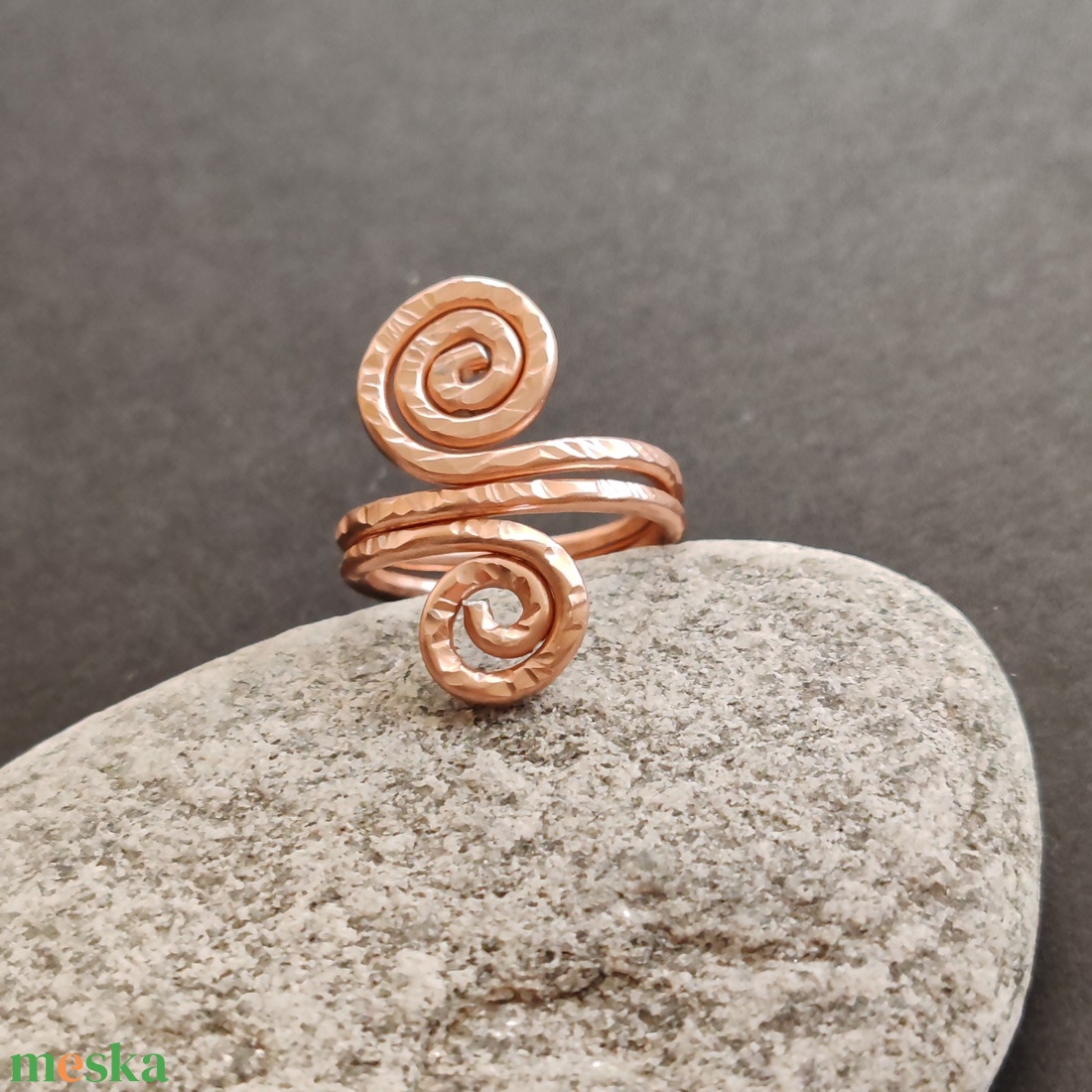 Dupla csiga... rosegold alumínium gyűrű  - ékszer - gyűrű - fonódó gyűrű - Meska.hu