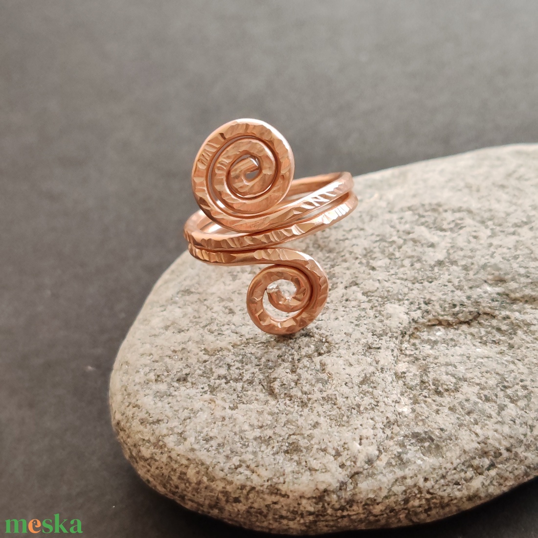 Dupla csiga... rosegold alumínium gyűrű  - ékszer - gyűrű - fonódó gyűrű - Meska.hu
