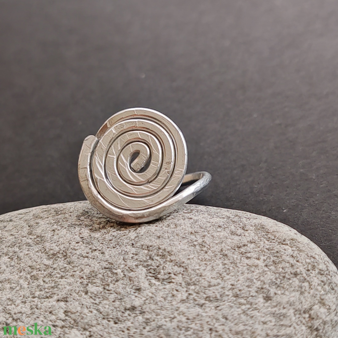 Kakaós tekercs...  ezüst alumínium gyűrű  - ékszer - gyűrű - fonódó gyűrű - Meska.hu