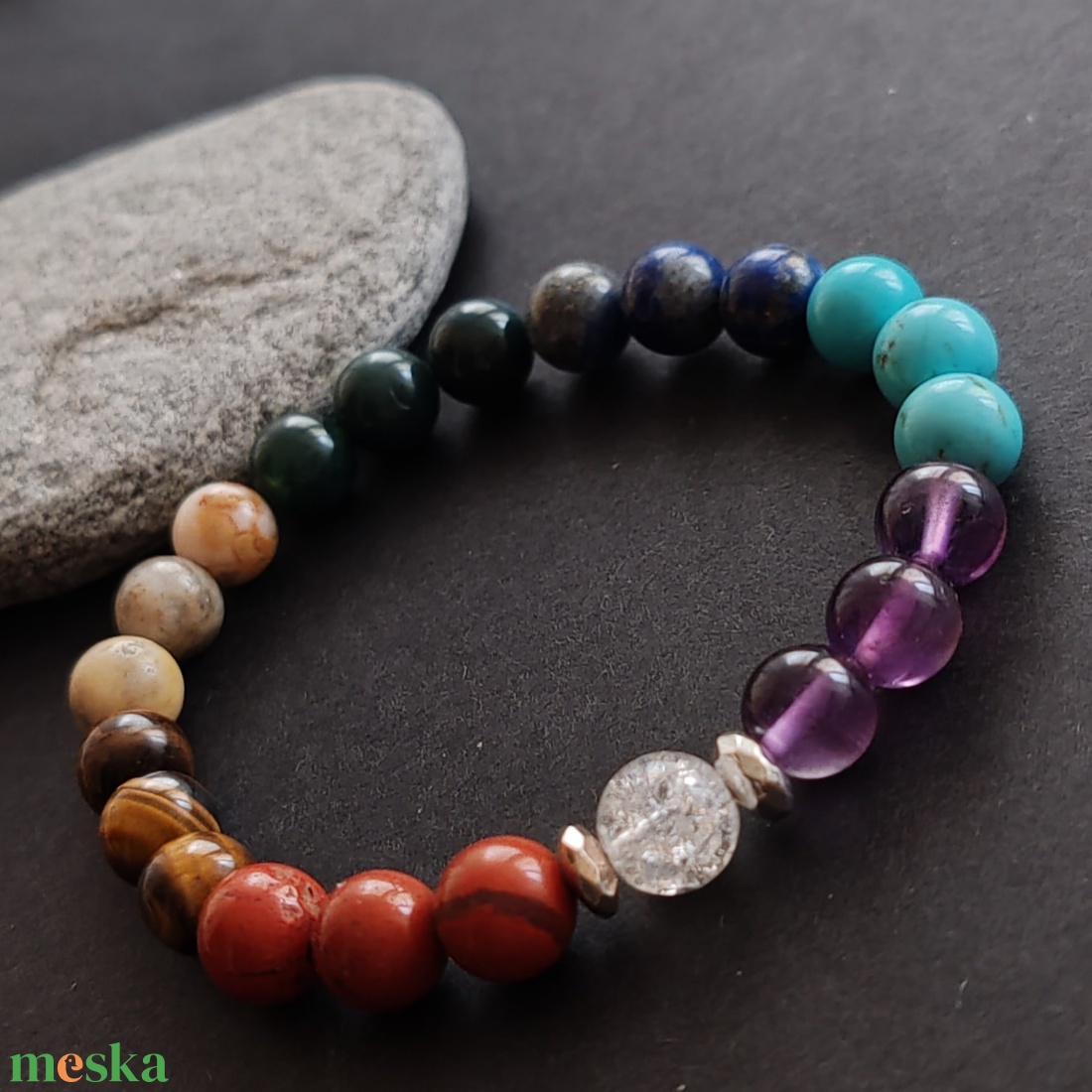 Csakra karkötő - ékszer - karkötő - gyöngyös karkötő - Meska.hu