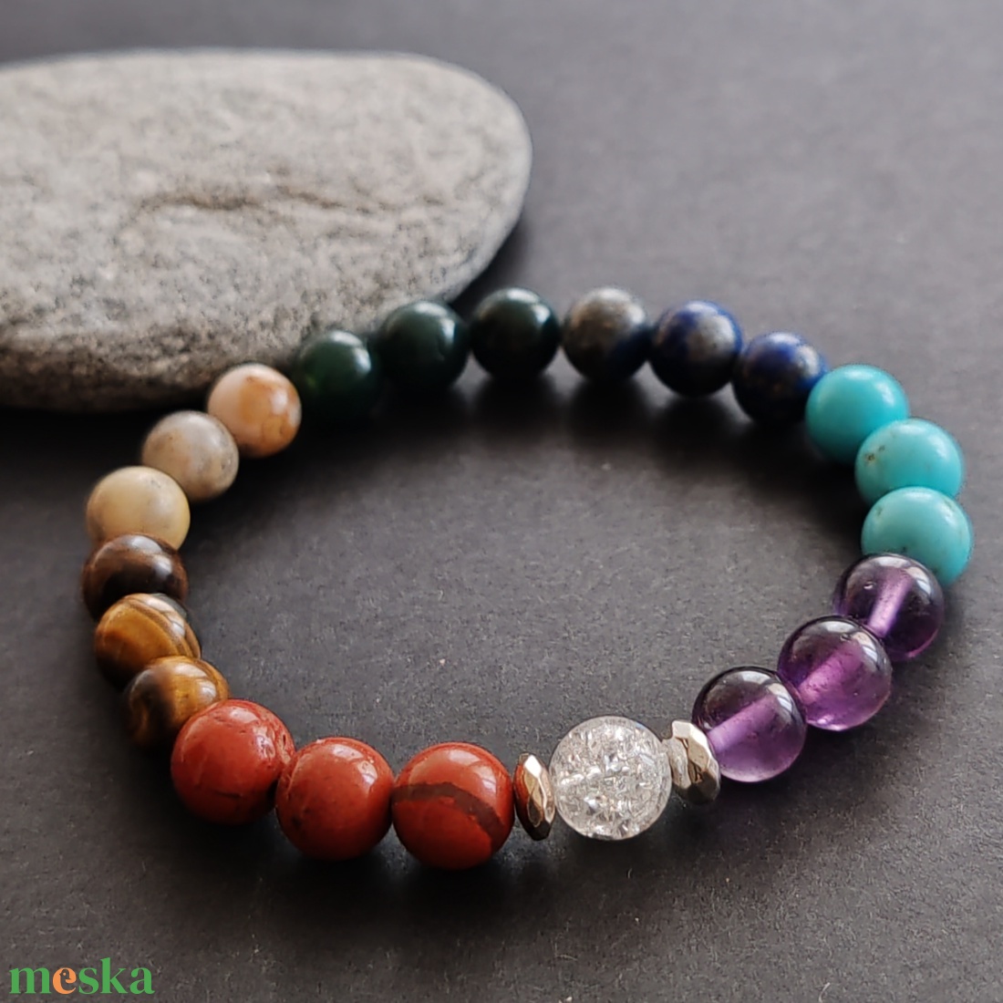 Csakra karkötő - ékszer - karkötő - gyöngyös karkötő - Meska.hu