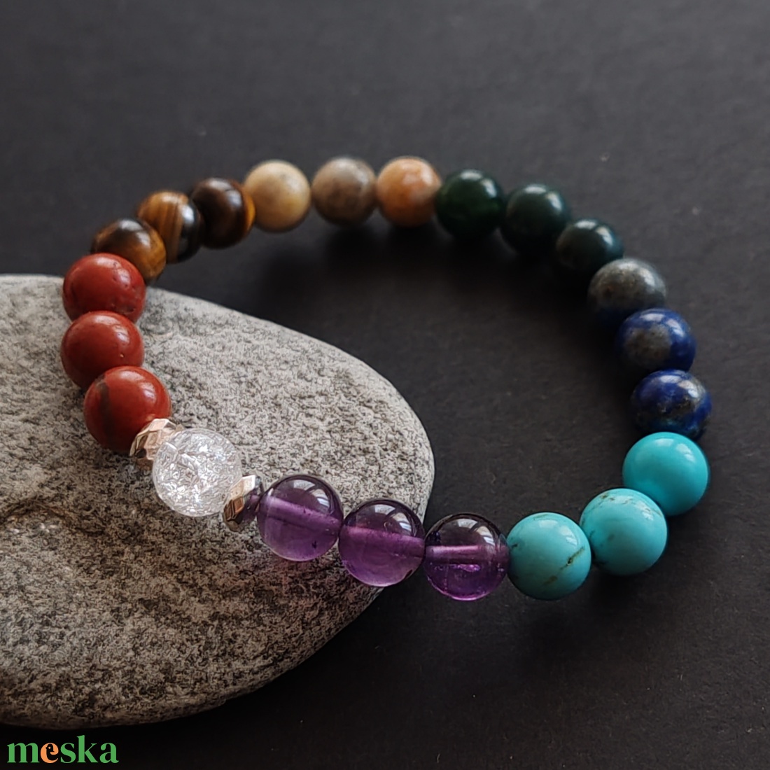 Csakra karkötő - ékszer - karkötő - gyöngyös karkötő - Meska.hu