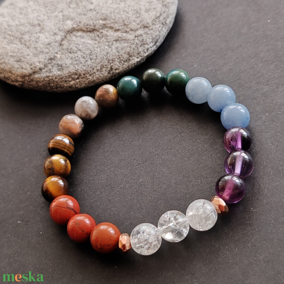 Csakra karkötő - ékszer - karkötő - gyöngyös karkötő - Meska.hu