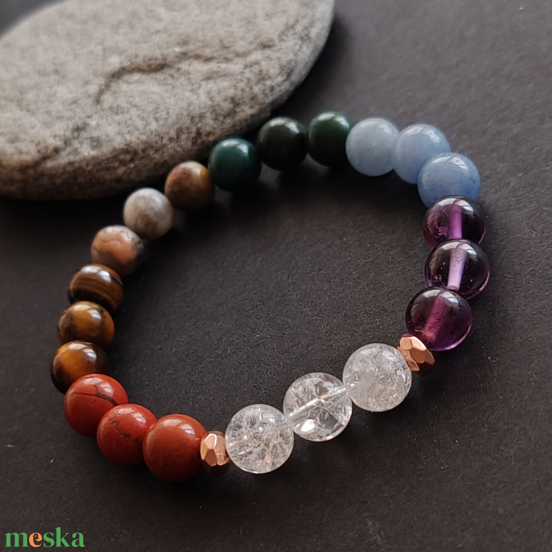 Csakra karkötő - ékszer - karkötő - gyöngyös karkötő - Meska.hu