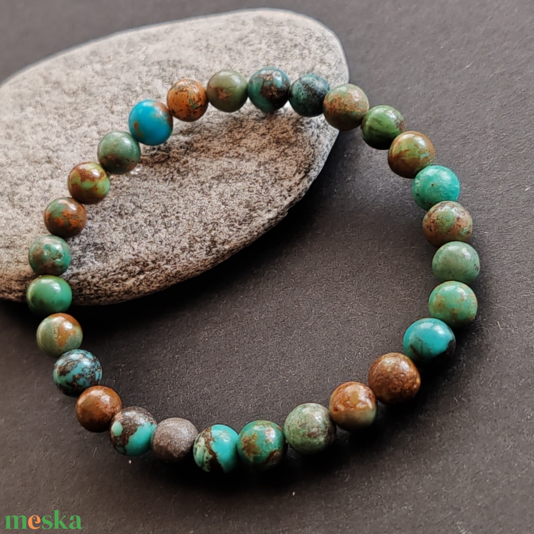 Türkiz karkötő - ékszer - karkötő - gyöngyös karkötő - Meska.hu