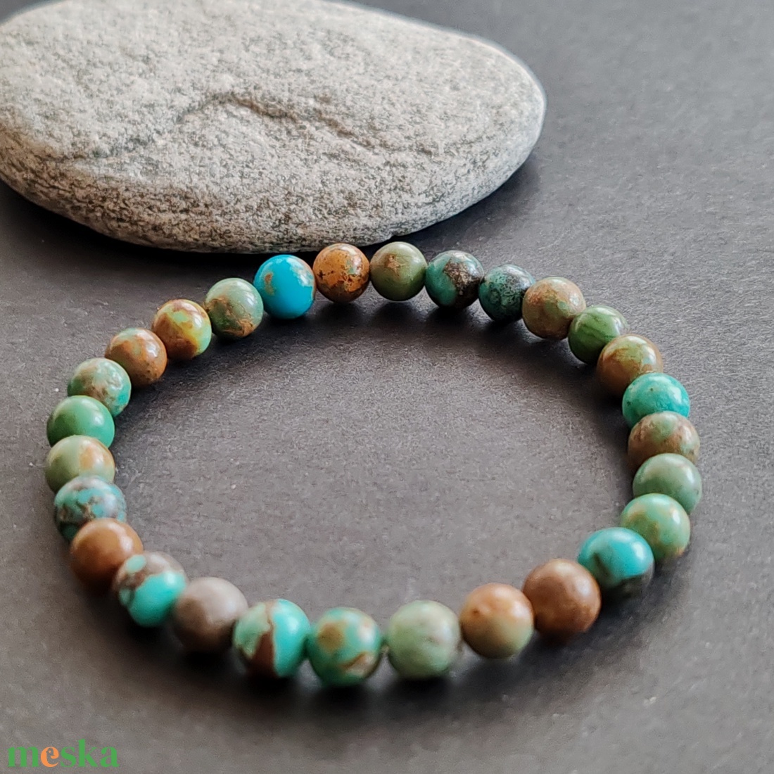 Türkiz karkötő - ékszer - karkötő - gyöngyös karkötő - Meska.hu