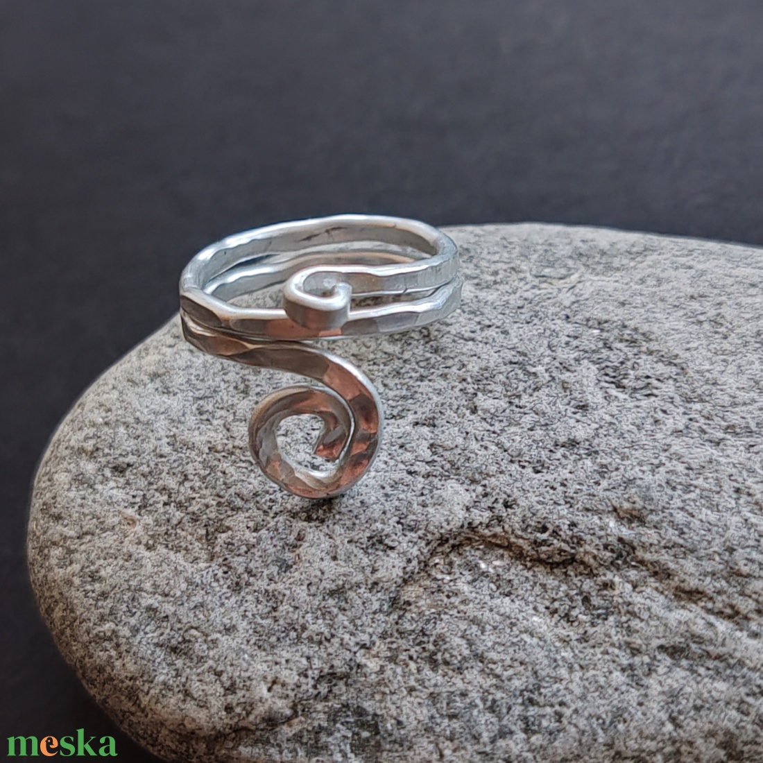 Ezüst alumínium gyűrű  - ékszer - gyűrű - fonódó gyűrű - Meska.hu