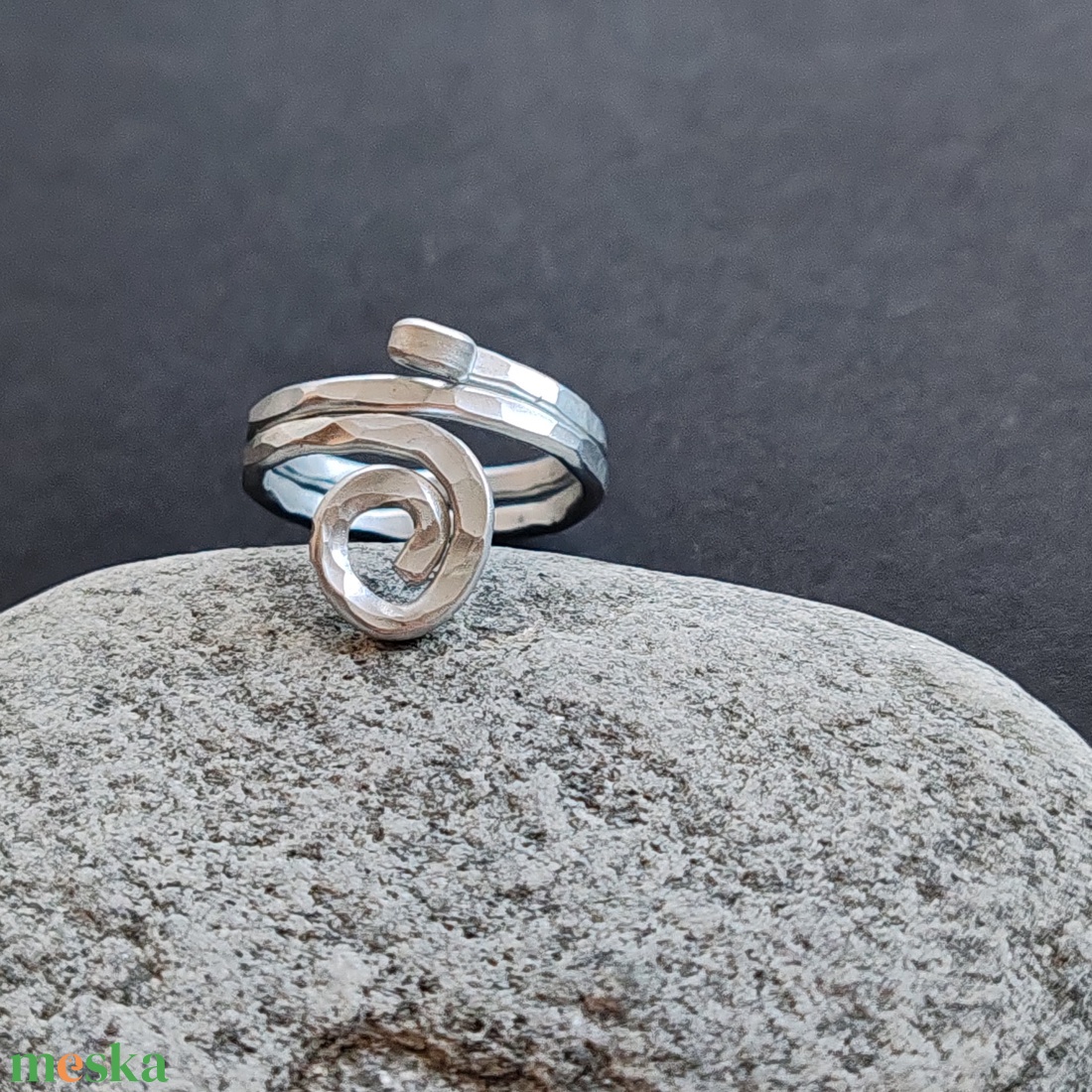 Ezüst alumínium gyűrű  - ékszer - gyűrű - fonódó gyűrű - Meska.hu