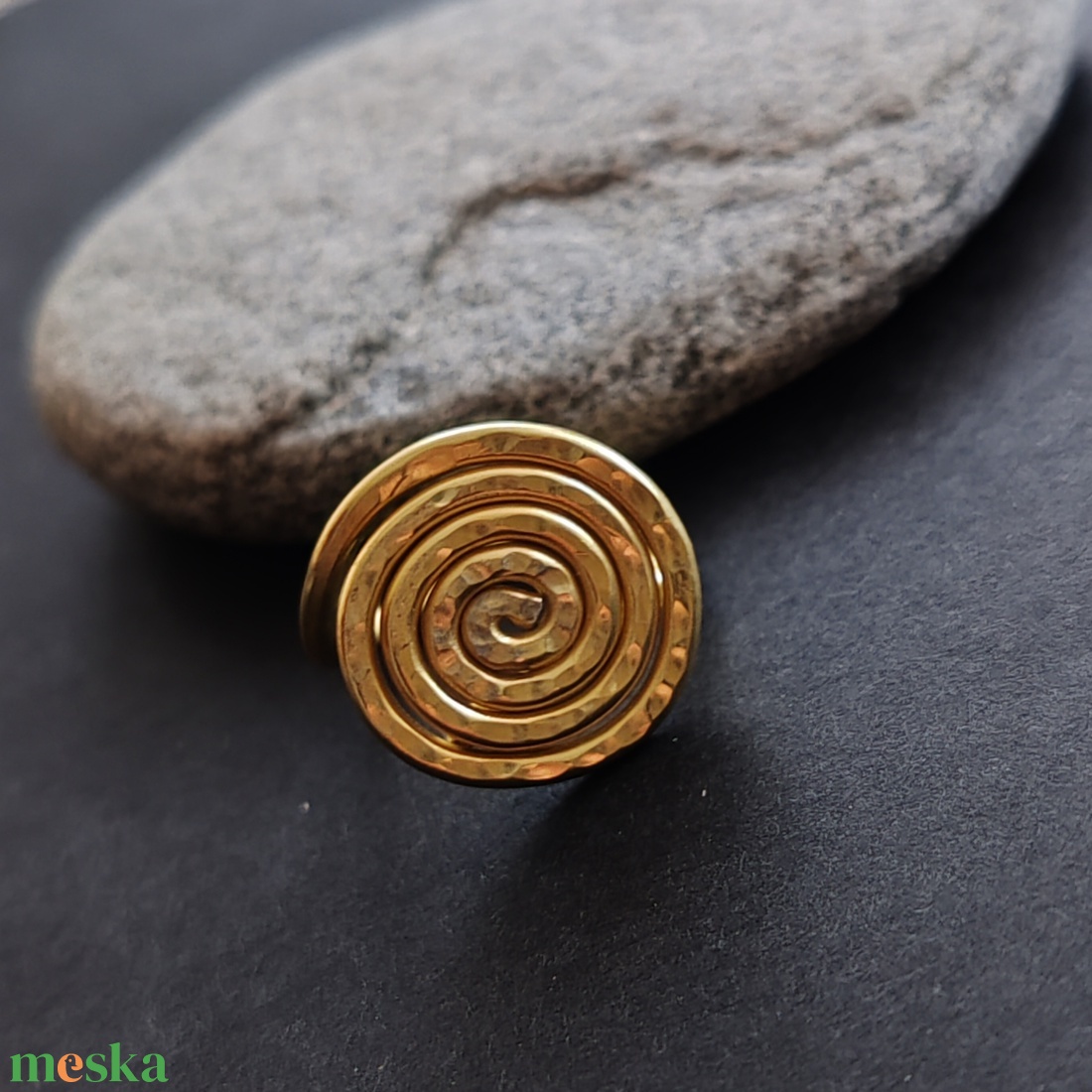 Kakaós tekercs...  arany alumínium gyűrű  - ékszer - gyűrű - fonódó gyűrű - Meska.hu