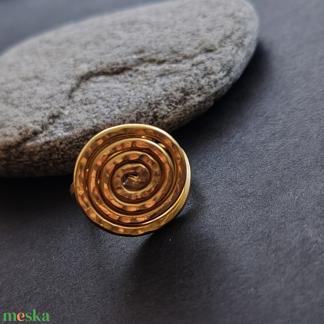 Kakaós tekercs...  arany alumínium gyűrű  - ékszer - gyűrű - fonódó gyűrű - Meska.hu